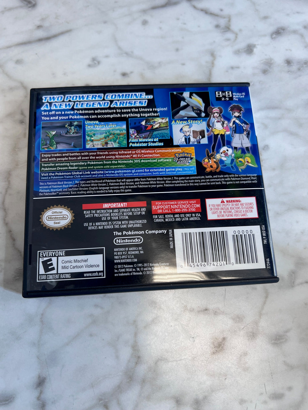 Pokemon Black Version 2 Nintendo DS CASE & MANUAL ONLY CO91025