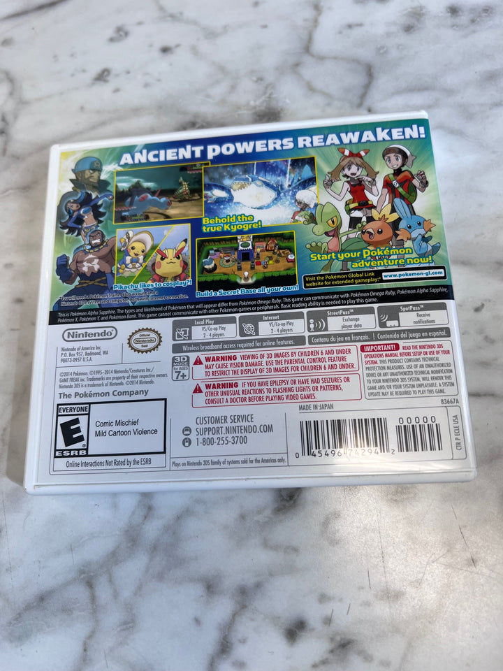 Pokemon Alpha Sapphire Nintendo 3DS CASE ONLY CO91025