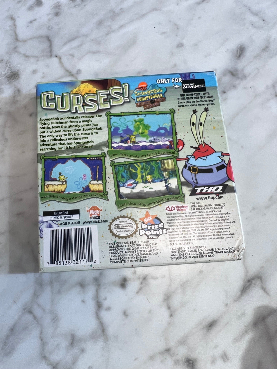 Spongebob Revenge of the Flying Dutchman GBA BOX AND MANUAL ONLY CO91025