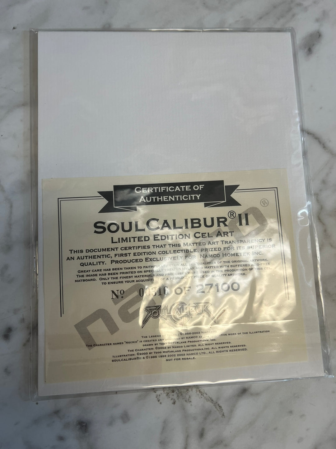 Soul Calibur II Limited Edition Cel Art Pre Order Bonus   NT7226
