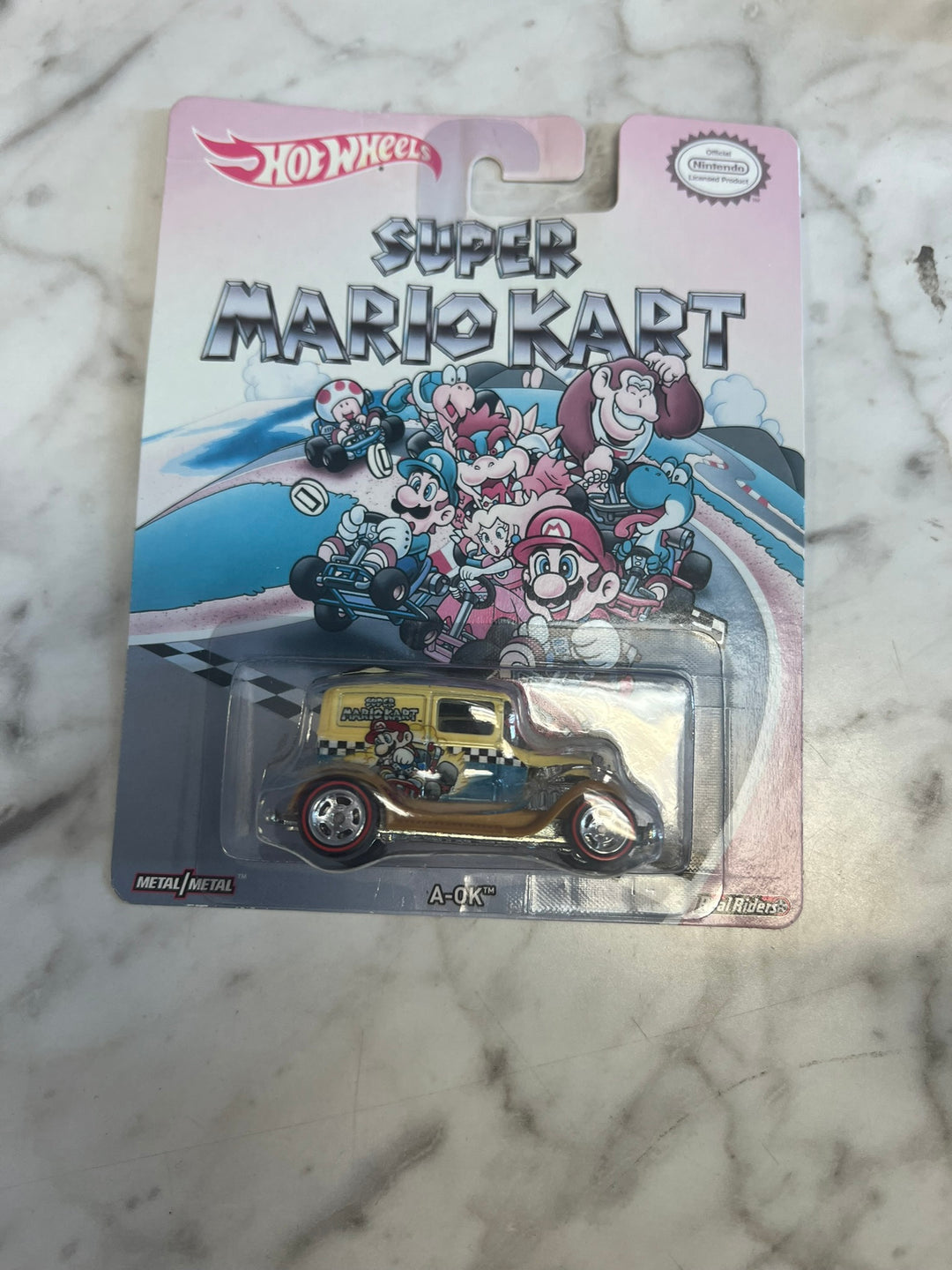 Hot Wheels Premium Pop Culture Super Mario Bros. Kart A-OK Real Riders 2015 NT7226