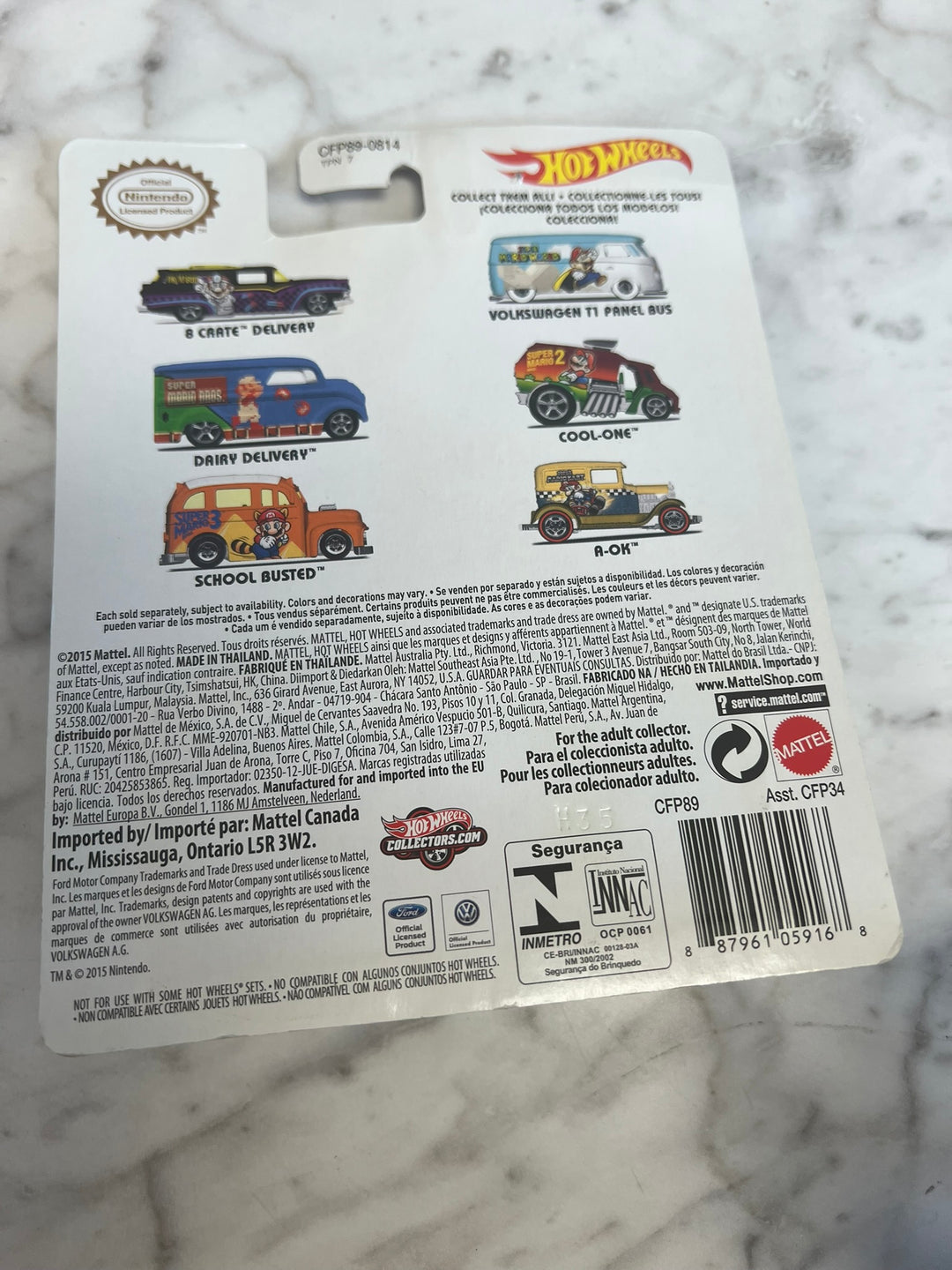 Hot Wheels Premium Pop Culture Super Mario Bros. Kart A-OK Real Riders 2015 NT7226