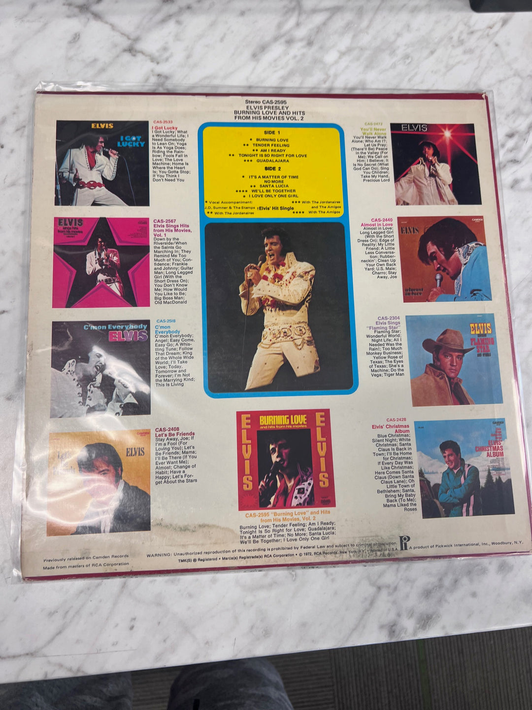 Elvis - Burning Love and Hits From His Movies (NM) Condition Vinyl BOS91125