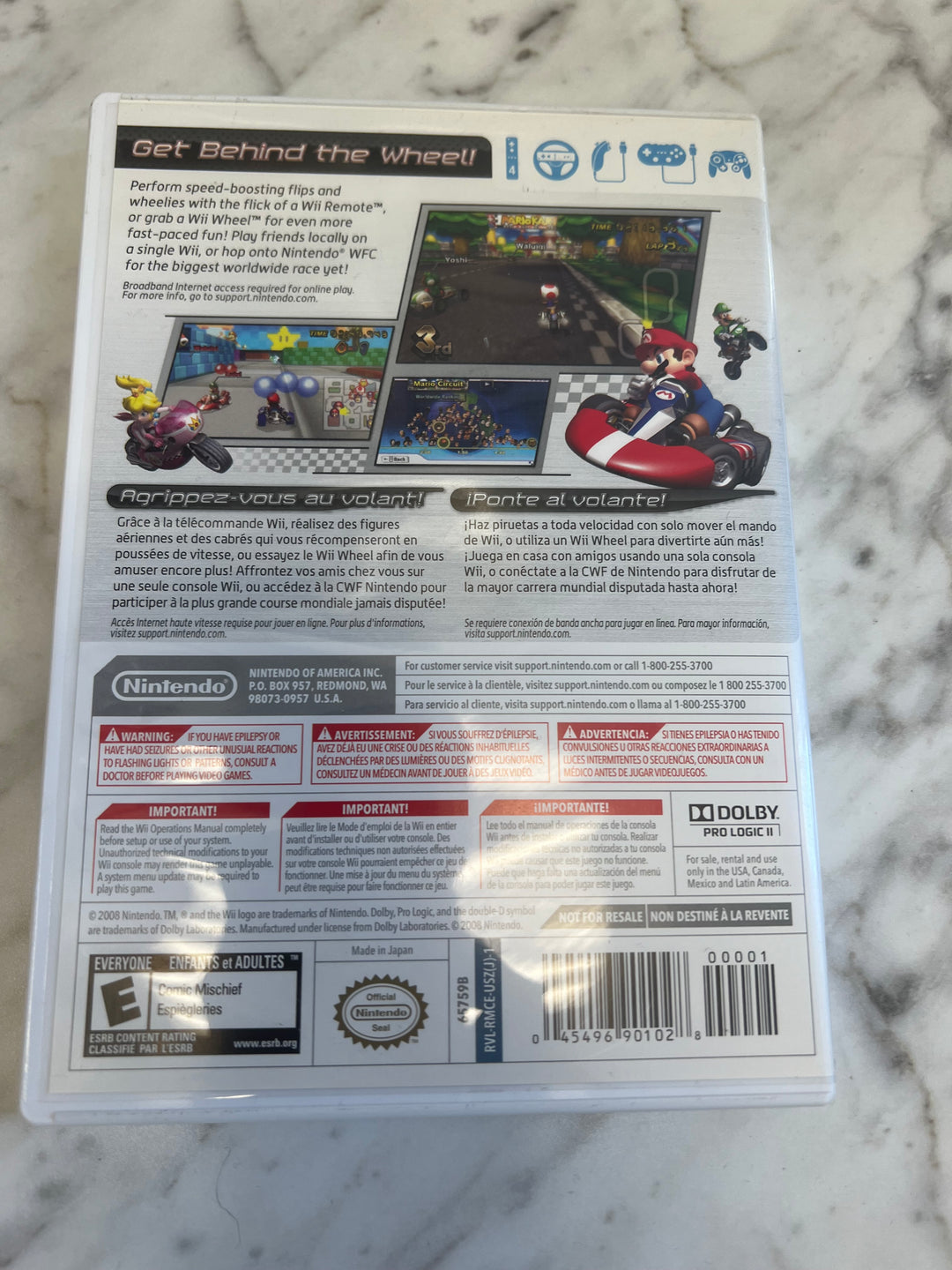 Mario Kart Wii Nintendo Wii Case and Manual Only No Game         DO61624