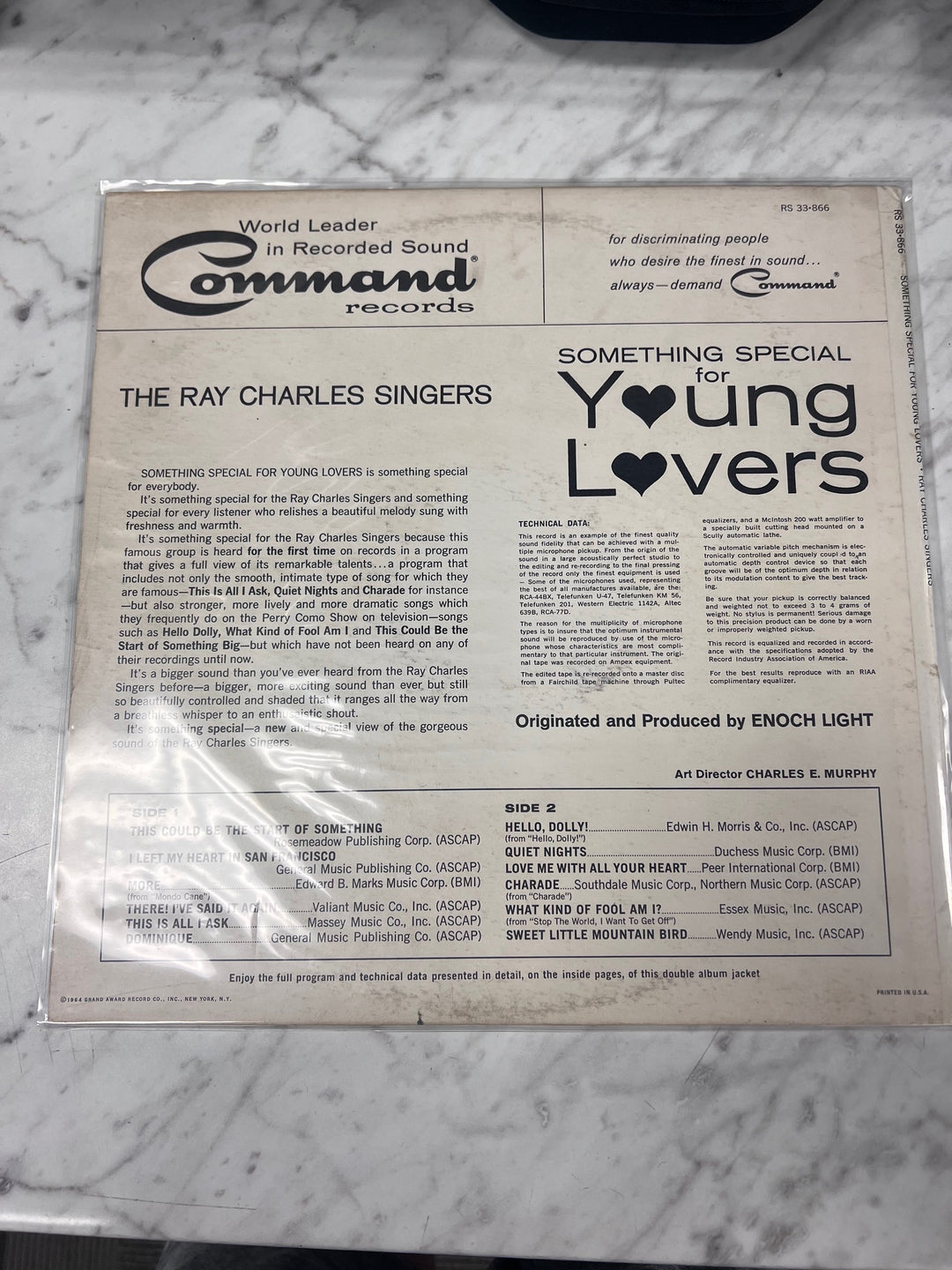 Ray Charles Singers - Something Special for Young Lovers (NM) Condition Vinyl BOS91125