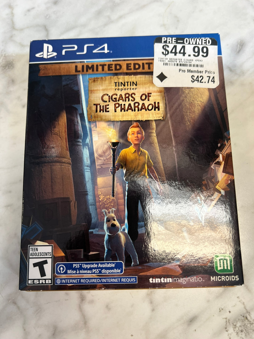 TinTin Reporter Cigars of the Pharaoh PS4 STEELBOOK ONLY NO GAME CO7526