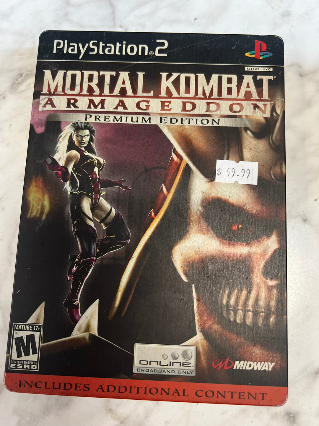 Mortal Kombat Armageddon Premium Edition PS2 STEELBOOK ONLY NO GAME Sindel CO7526