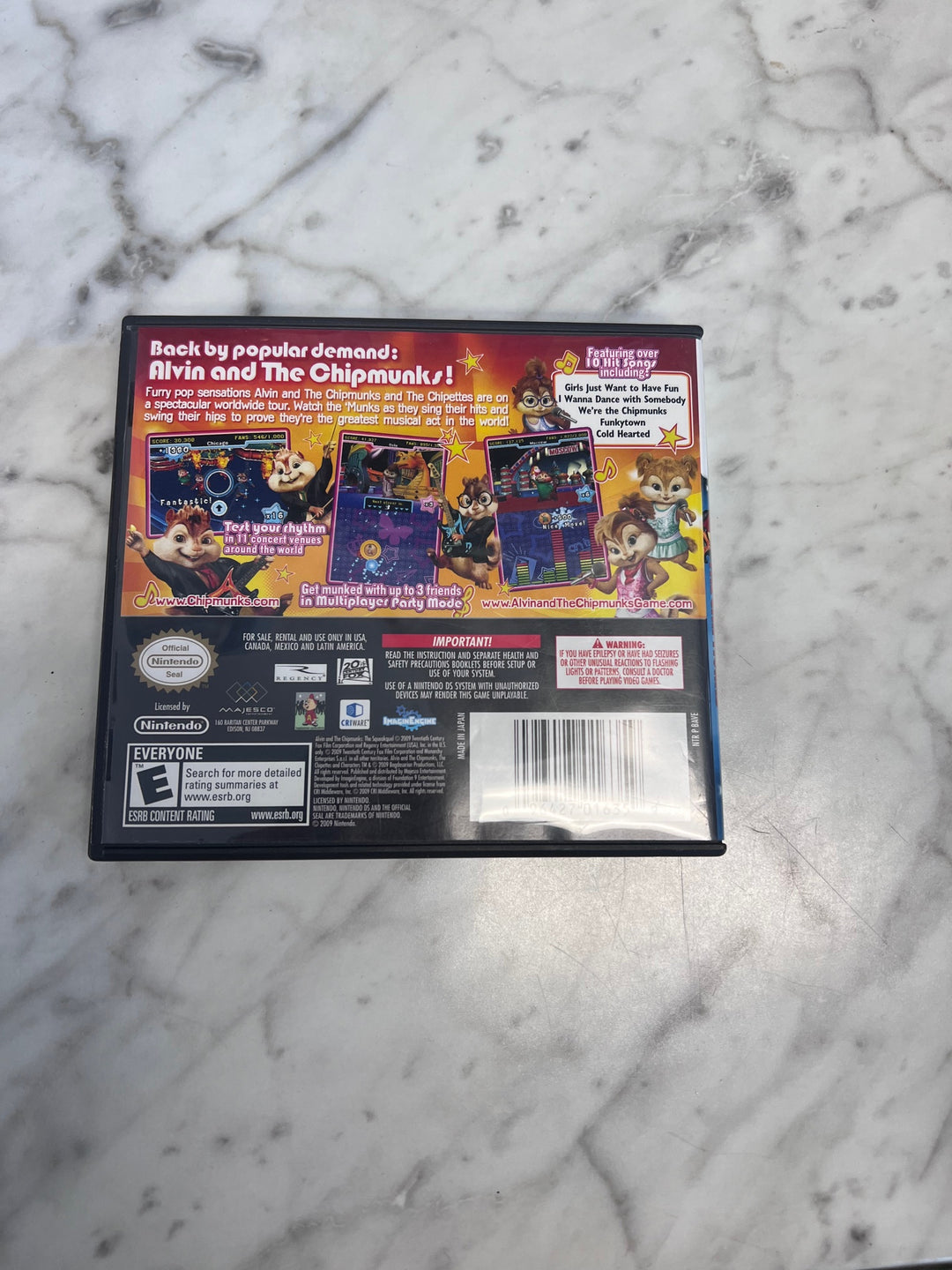 Alvin and the Chipmunks The Squeakquel Nintendo DS CASE AND MANUAL ONLY  CO123125