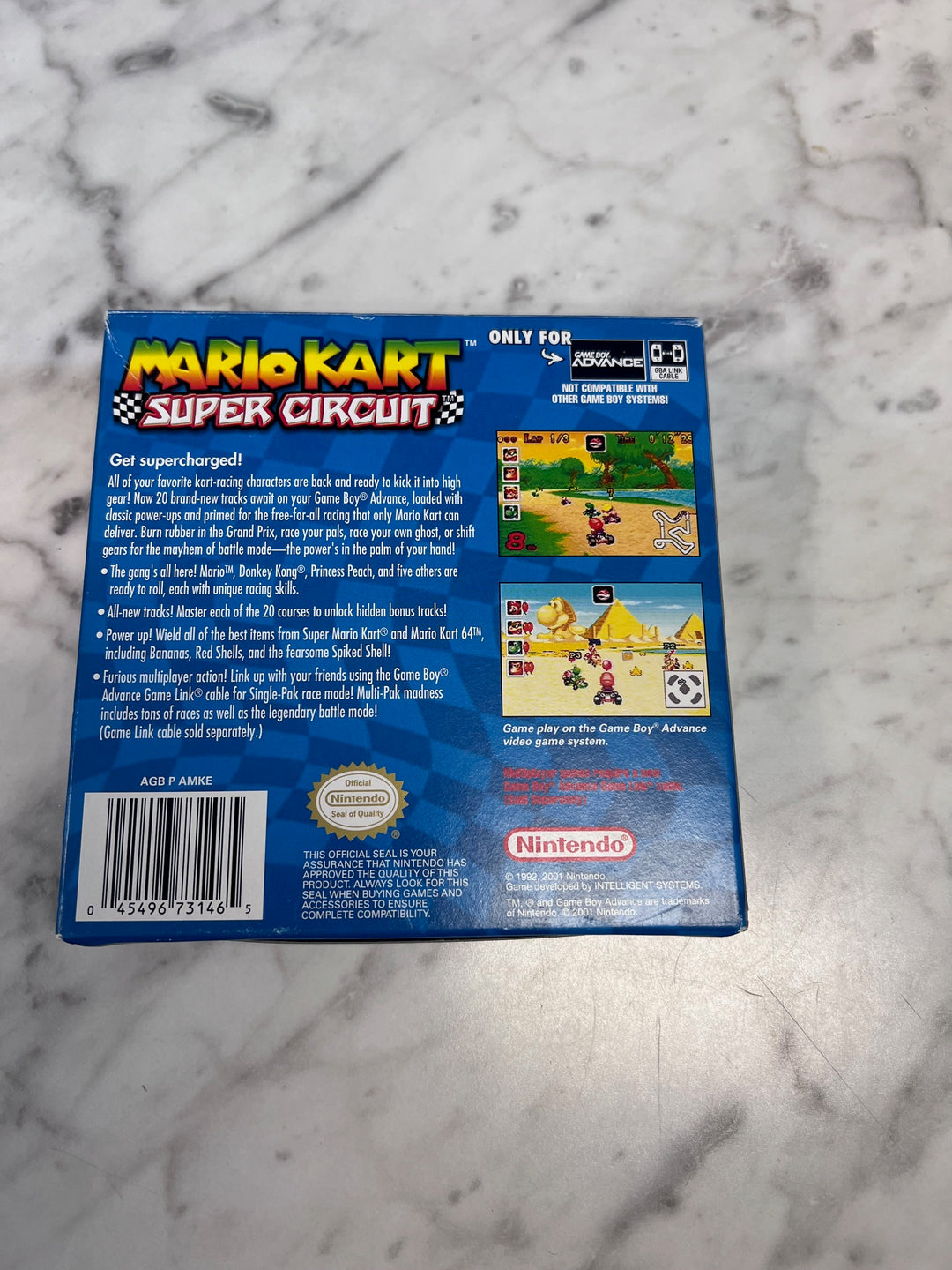 Mario Kart Super Circuit Gameboy Advance GBA Box, inserts and MANUAL ONLY  CO123125