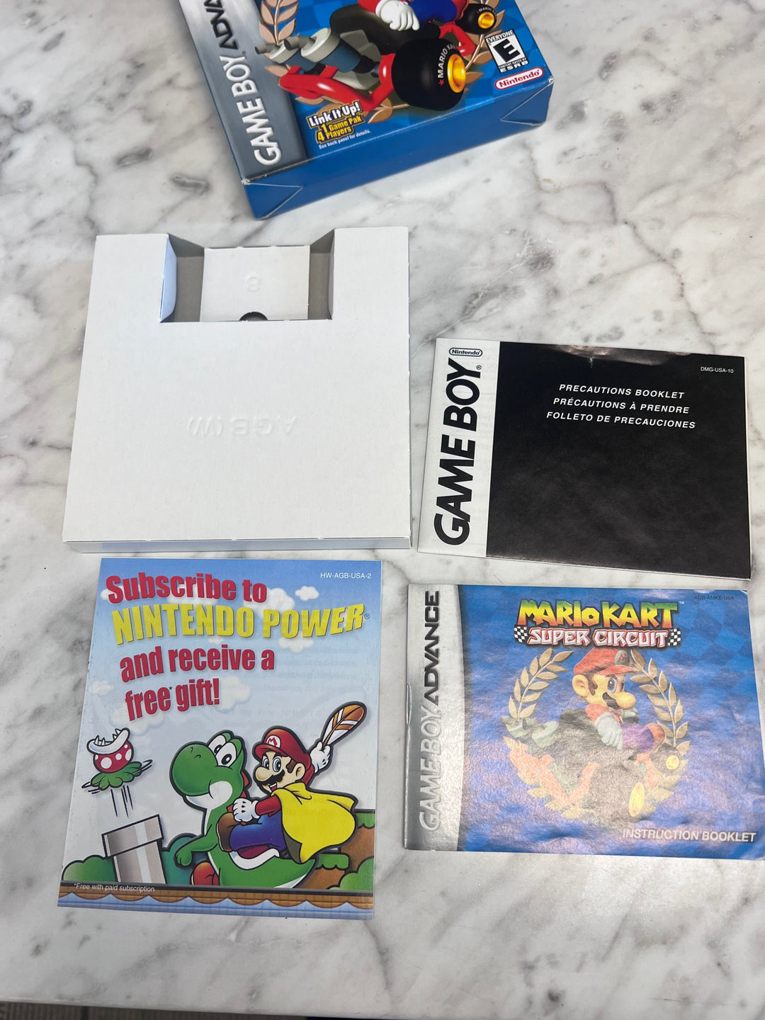 Mario Kart Super Circuit Gameboy Advance GBA Box, inserts and MANUAL ONLY  CO123125