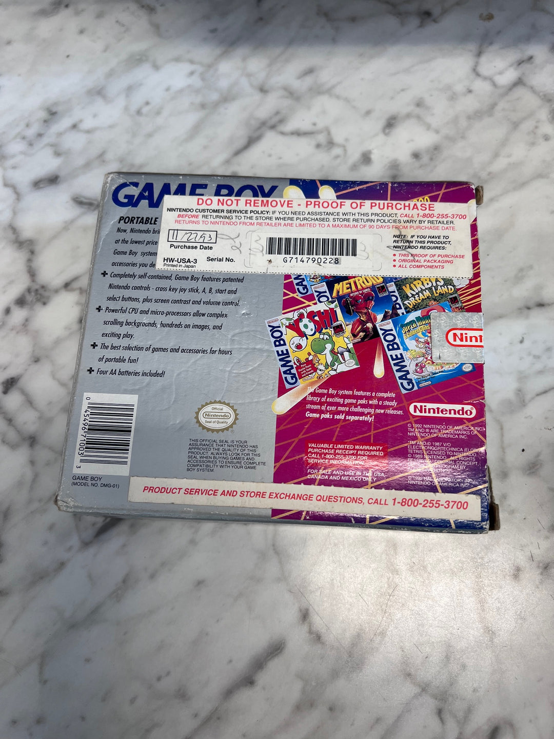 Nintendo Game Boy Gameboy Original Box ONLY NO CONSOLE OR INSERTS CO123125