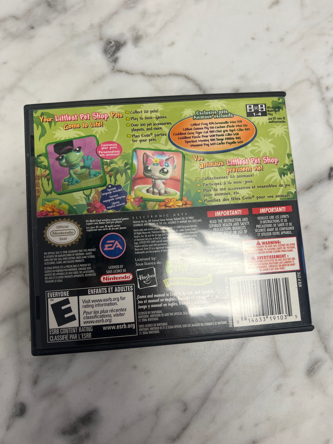 Littlest Pet Shop Jungle for Nintendo DS CASE AND MANUAL ONLY    CO112724