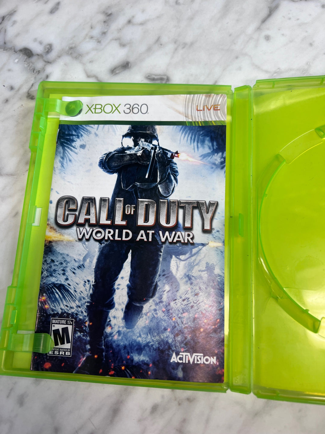 Call of Duty World at War Xbox 360 CASE AND MANUAL ONLY CO123125