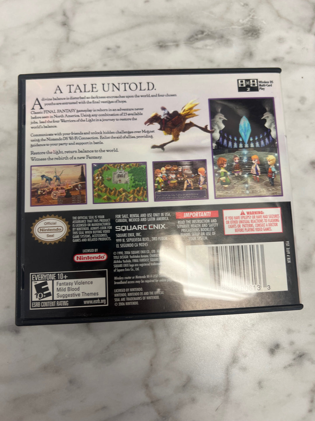 Final Fantasy III for Nintendo DS CASE AND MANUAL ONLY    CO112724