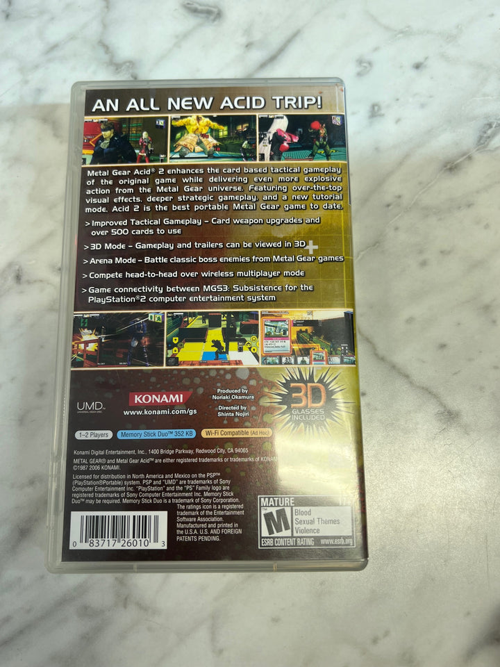 Metal Gear Acid 2 PSP Playstation Portable CASE & MANUAL ONLY CO123125