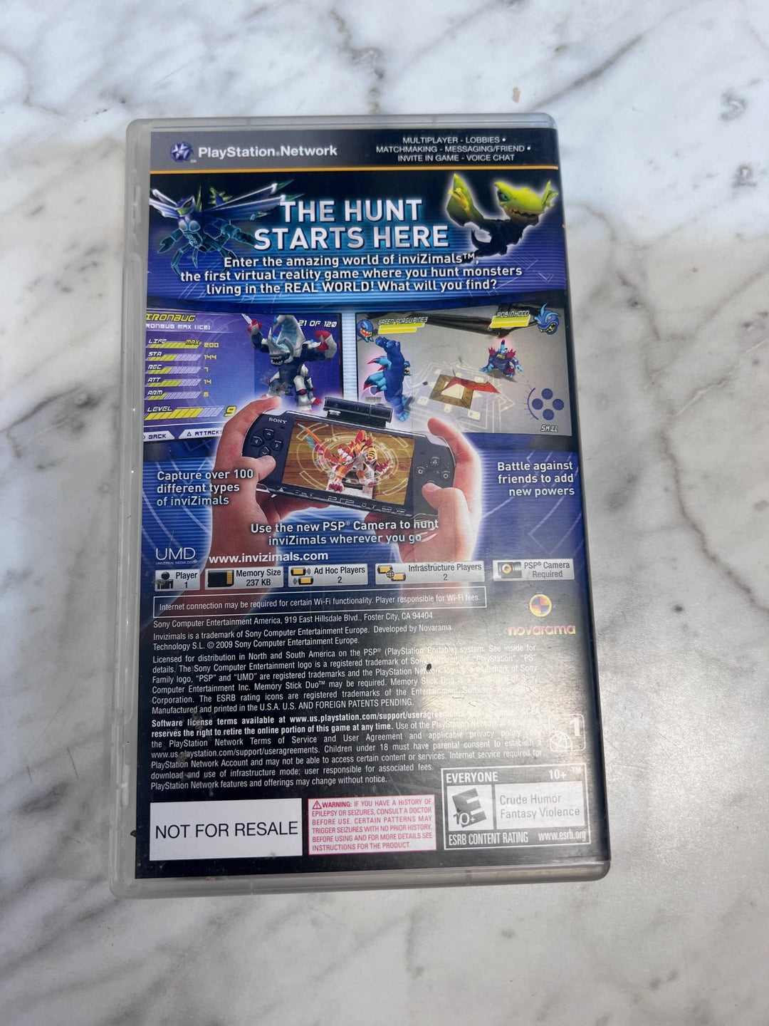 Invizimals PSP Playstation Portable CASE & MANUAL ONLY CO123125