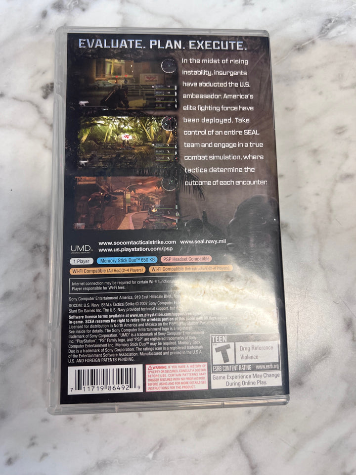 Socom Tactical Strike PSP Playstation Portable CASE & MANUAL ONLY CO123125