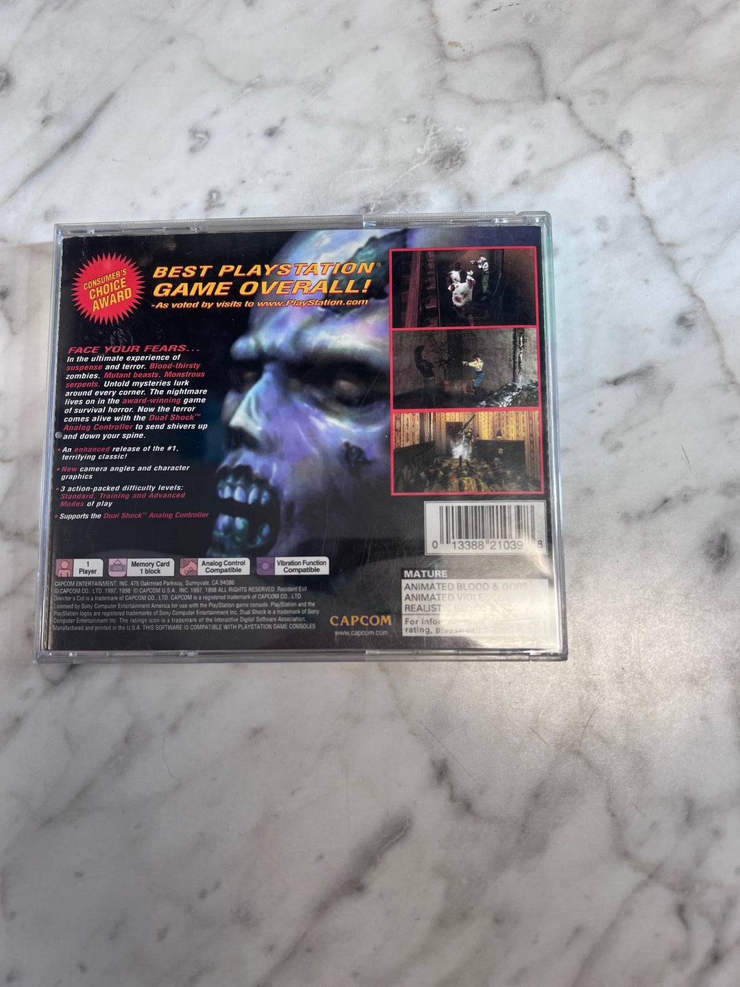 Resident Evil Director's Cut PS1 Playstation Case & Manual ONLY CO123125