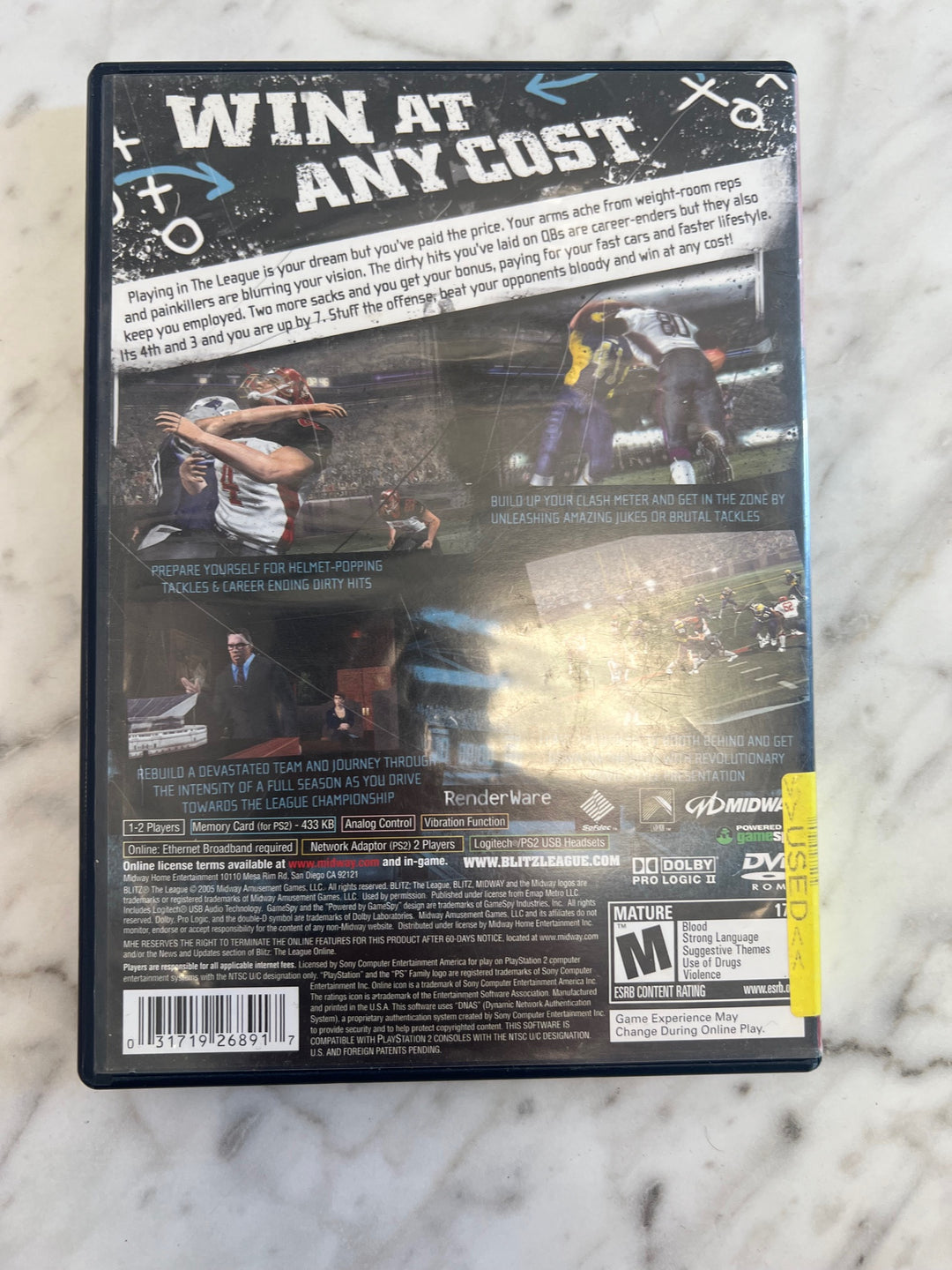 NFL Blitz the League PS2 Playstation Case and Manual ONLY D12124