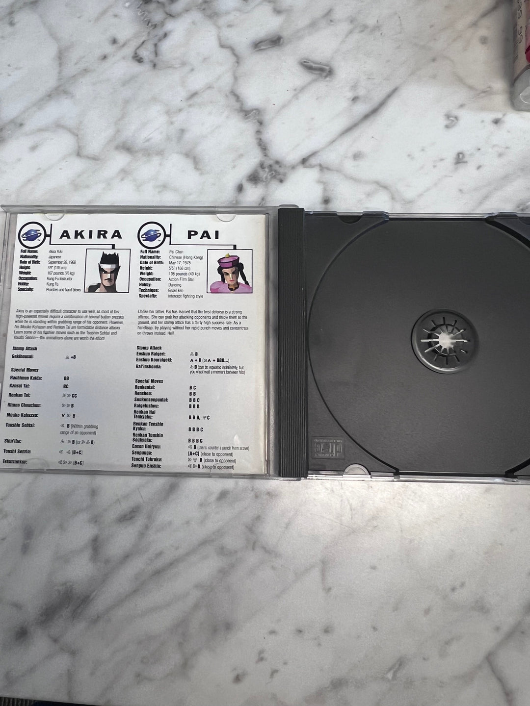 Virtua Fighter Sega Saturn (Jewel Case Version) Case and Manual ONLY CO91725