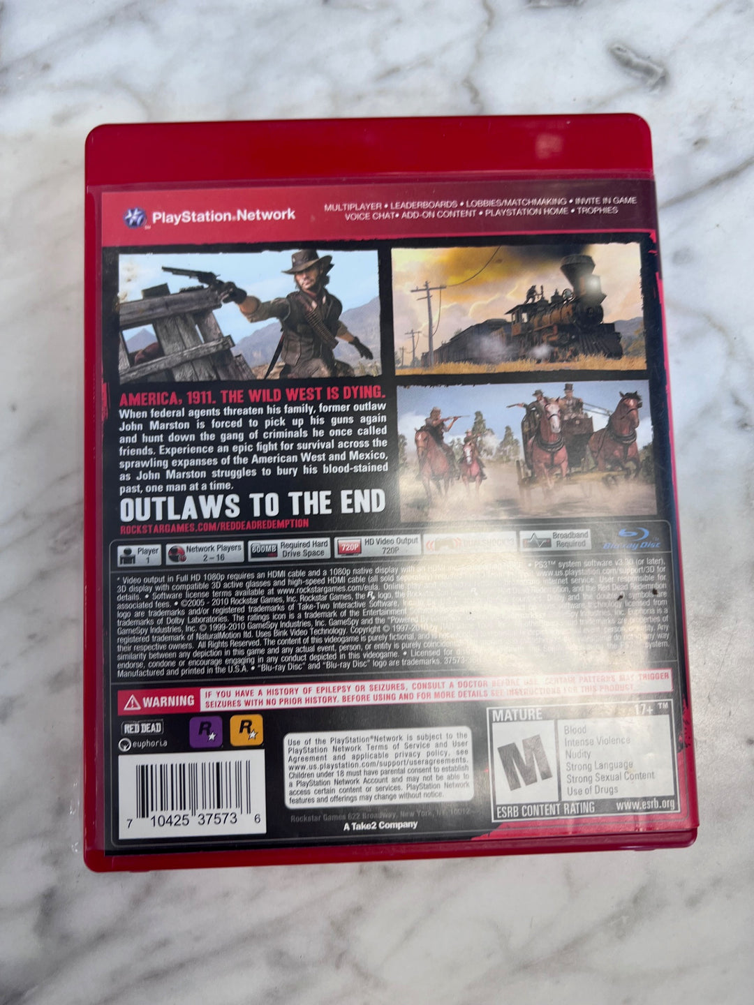 Red Dead Redemption PS3 Playstation 3 Case and Manual ONLY CO91725