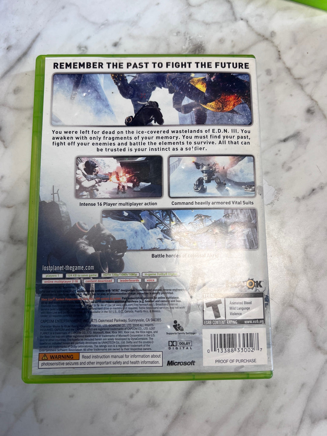 Lost Planet Extreme Condition Xbox 360 Case and Manual ONLY CO91725