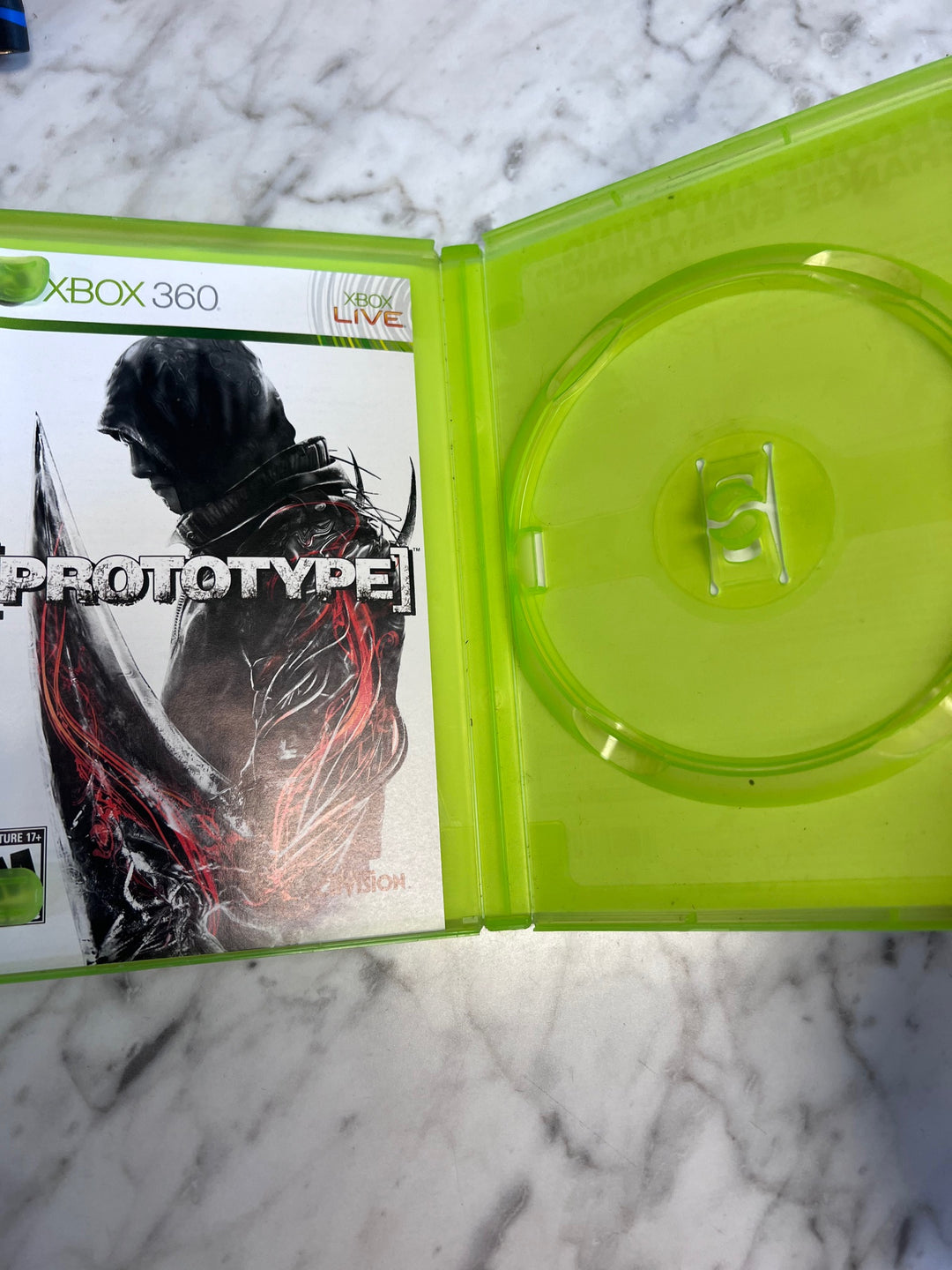 Prototype Xbox 360 Case and Manual ONLY CO91725