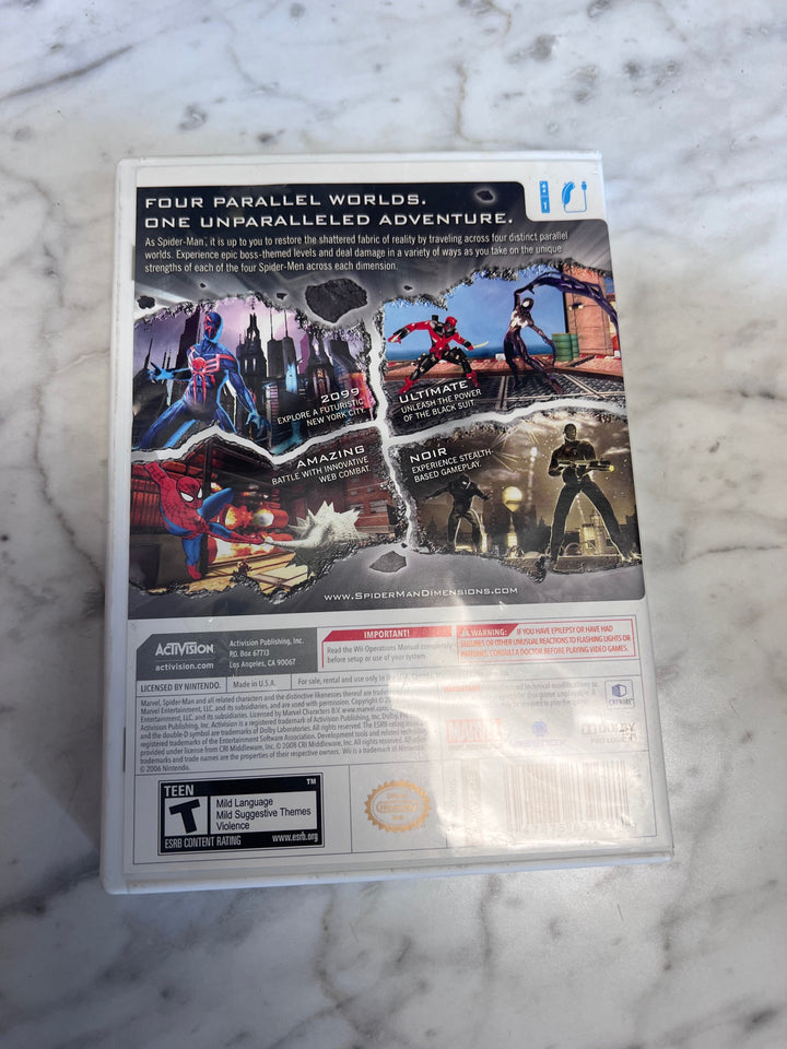 Spiderman Shattered Dimensions Nintendo Wii Case and Manual ONLY CO91725