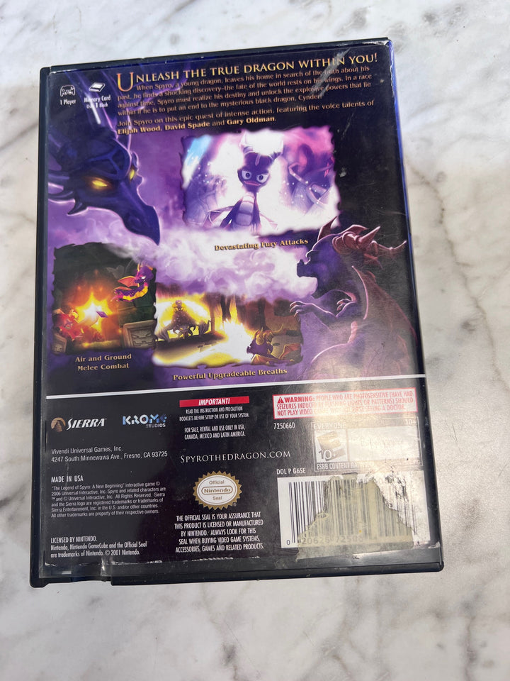 The Legend of Spyro A New Beginning Nintendo Gamecube Case and Manual ONLY CO91725