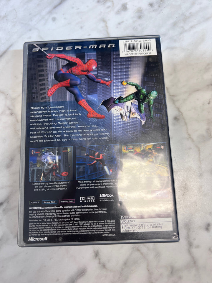 Spider-Man Original Xbox Case and Manual ONLY CO91725