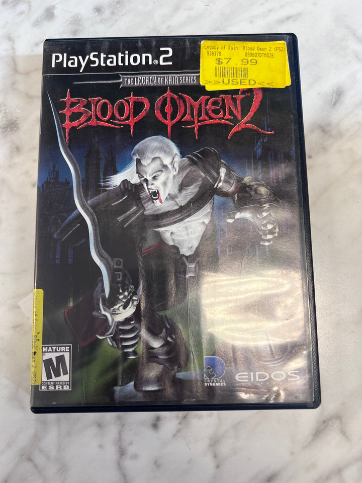 Blood Omen 2 PS2 Playstation 2 Water Damaged Case and Manual ONLY CO91725