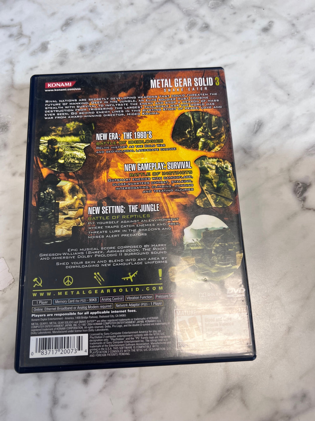 Metal Gear Solid 3 Snake Eater PS2 Playstation 2 Case and Manual ONLY CO91725