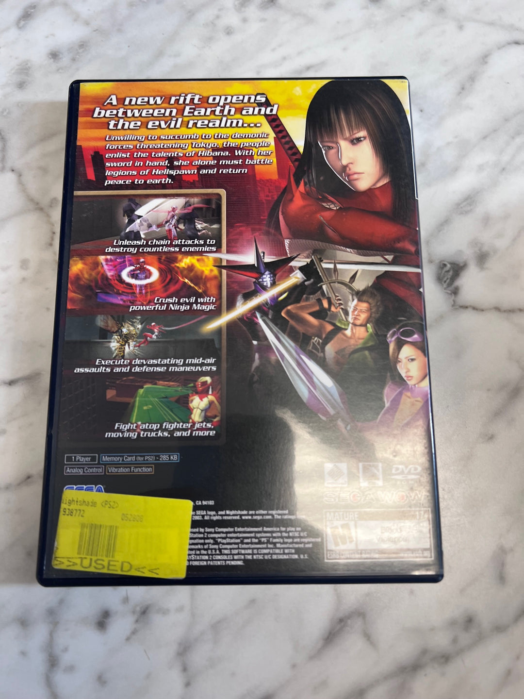 Nightshade PS2 Playstation 2 Case and Manual ONLY CO91725