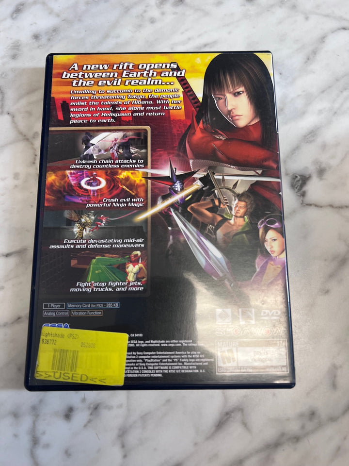 Nightshade PS2 Playstation 2 Case and Manual ONLY CO91725