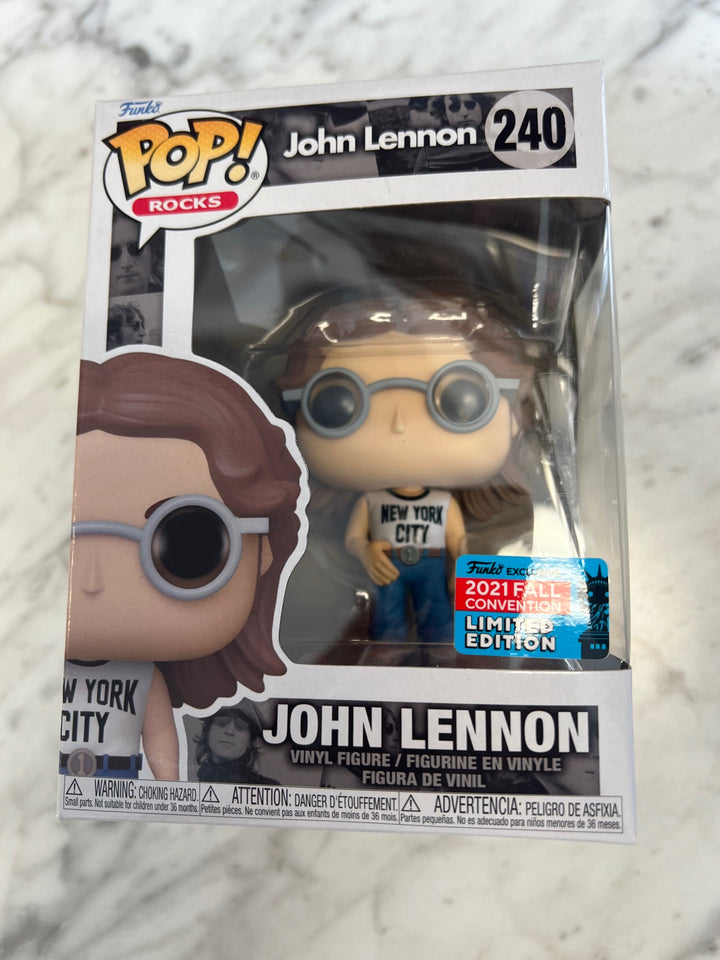 Funko Pop Rocks JOHN LENNON #240 NYC Shirt Fall Convention 2021 FP9224