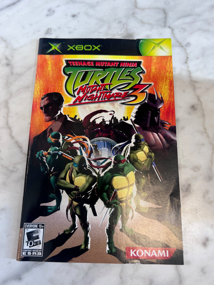 Teenage Mutant Ninja Turtles 3 Mutant Nightmare Original Xbox MANUAL ONLY  MO91725