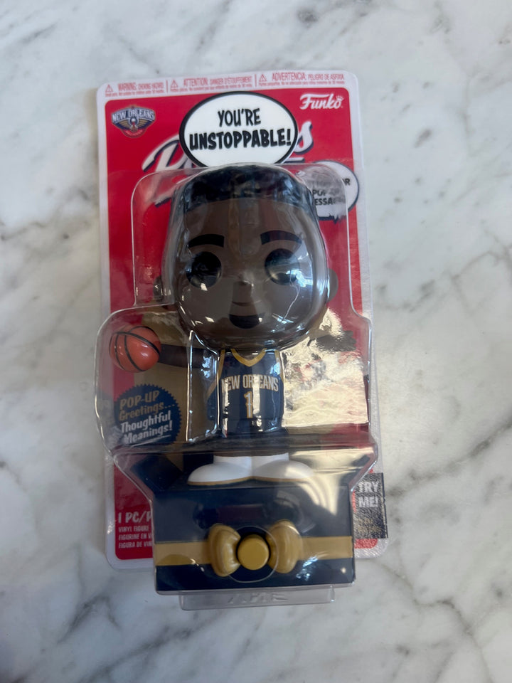 NBA Funko Popsies Zion Williamson Pelicans Figure Pop-Up Message - New on card NT62025