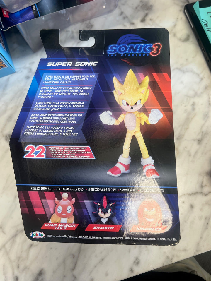 Jakks Pacific Wave 2 Sonic The Hedgehog 3 Movie SUPER SONIC 5" Figure NT62025