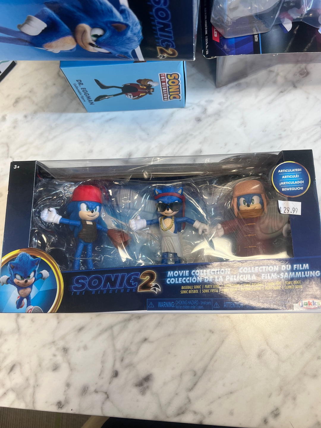 Sonic The Hedgehog 2 Movie Collection 4" Articulated Figure 3 Piece Set 2022 NT62025