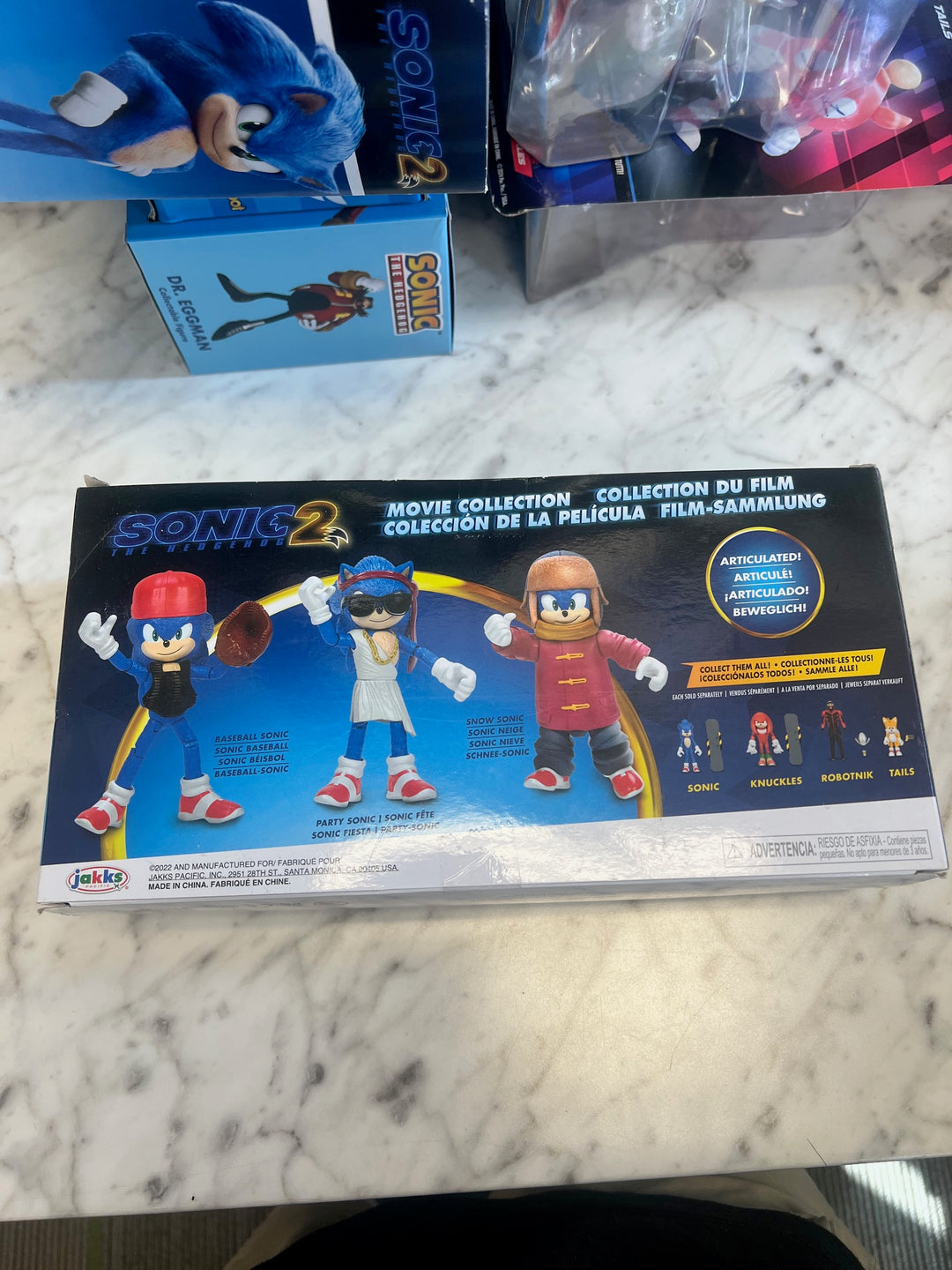 Sonic The Hedgehog 2 Movie Collection 4" Articulated Figure 3 Piece Set 2022 NT62025