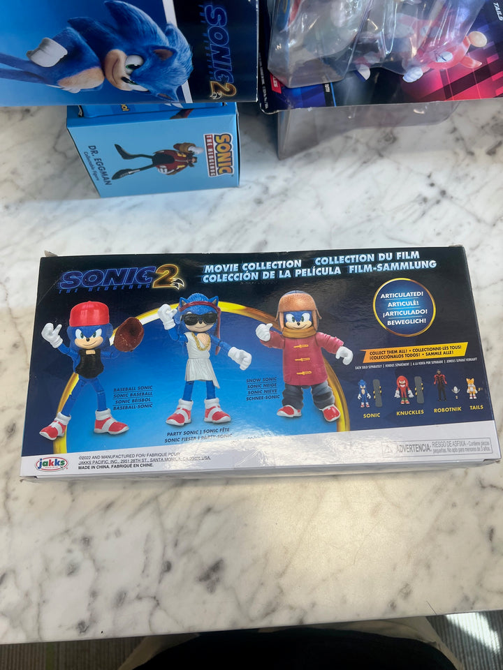 Sonic The Hedgehog 2 Movie Collection 4" Articulated Figure 3 Piece Set 2022 NT62025