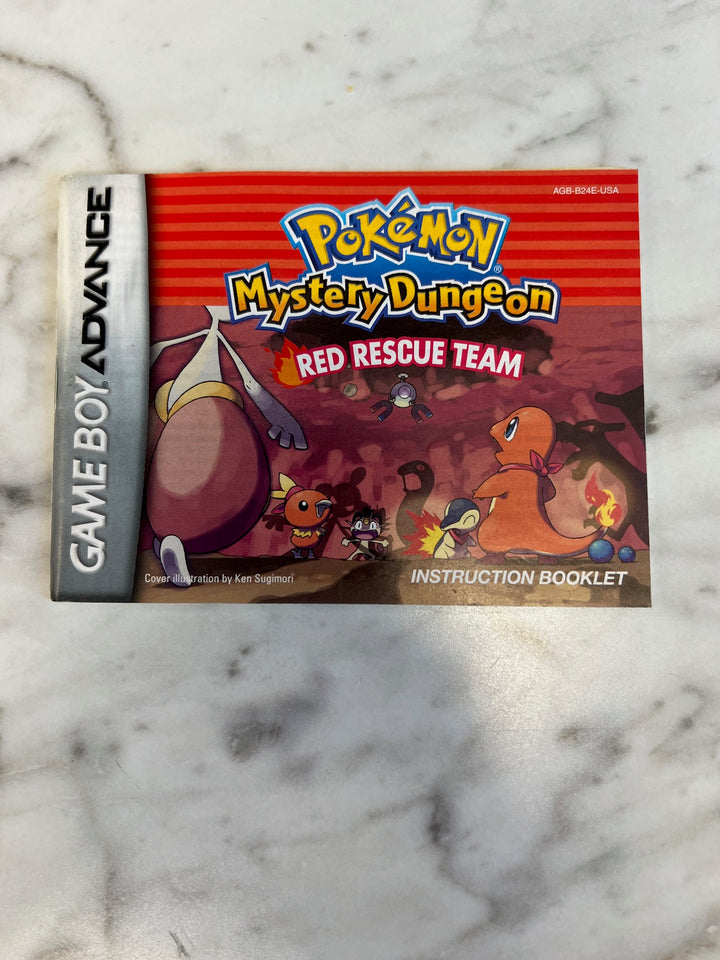 Pokemon Mystery Dungeon Red Rescue Team for GameBoy Advance MANUAL ONLY    MO12224