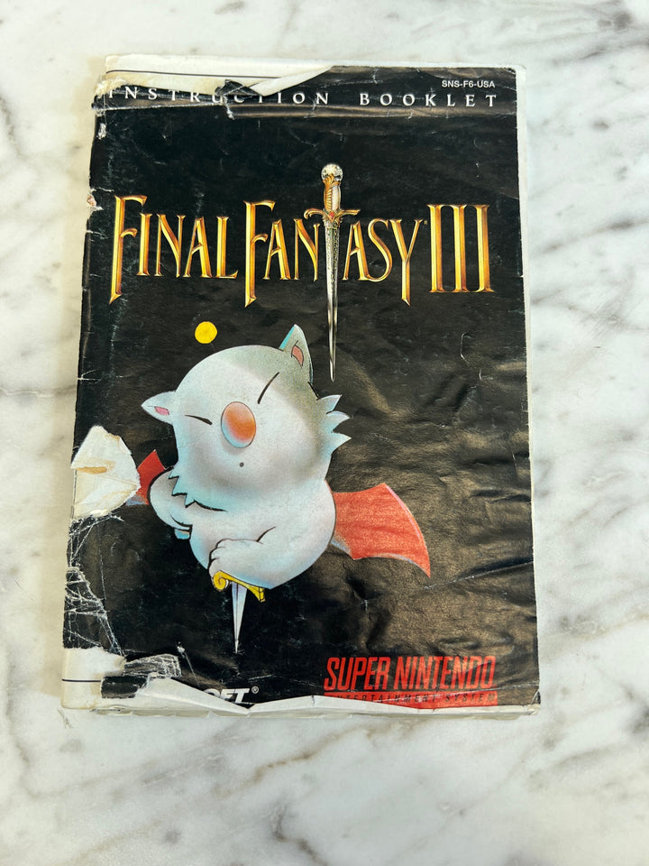 Final Fantasy III 3 for SNES Super Nintendo MANUAL ONLY    MO12224