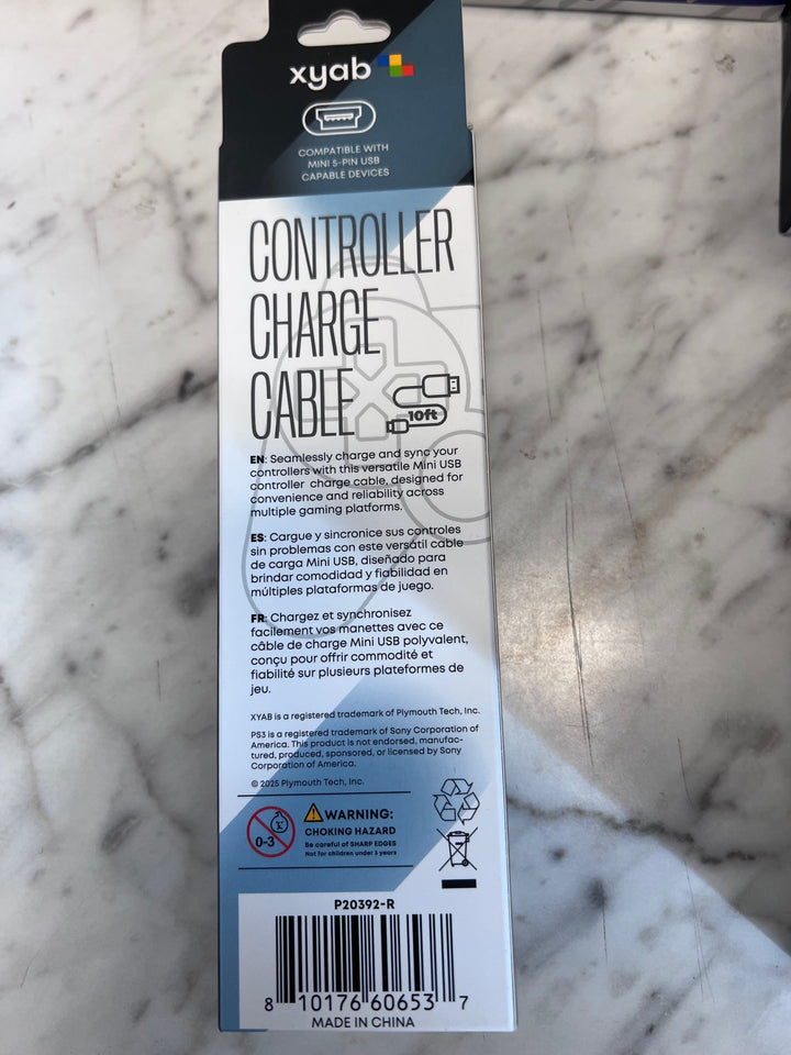 XYAB Controller Charge Cable for PS3 Playstation 3 10ft  NA91725