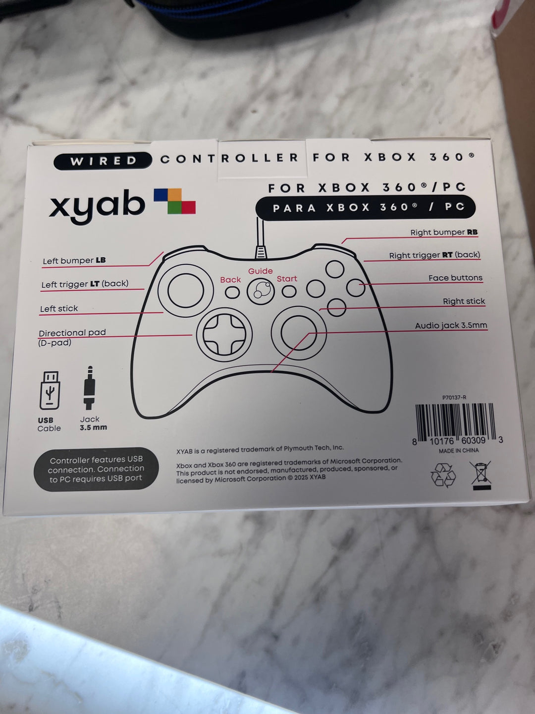 XYAB Arbiter Wired Controller for Xbox 360 (Choose Color)  NA91725
