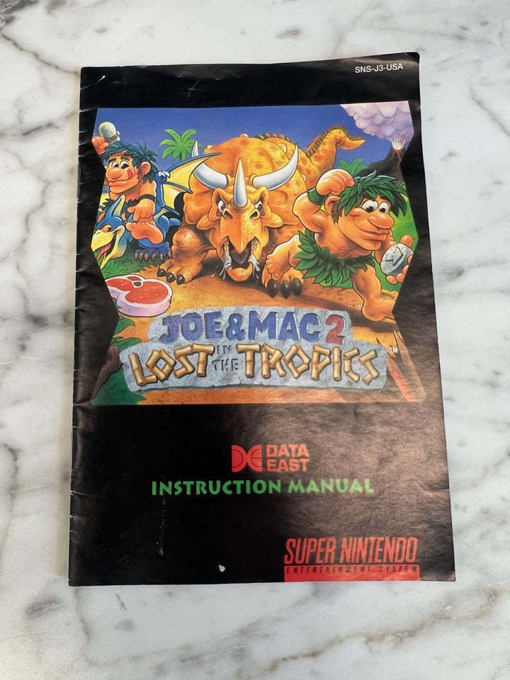 Joe & Mac 2 Lost in the Tropics for SNES Super Nintendo MANUAL ONLY    MO12224