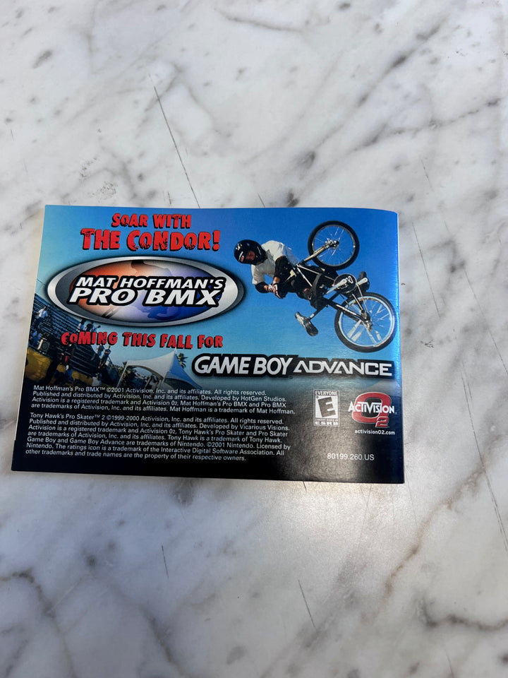 Tony Hawk's Pro Skater 2 for Gameboy Advance MANUAL ONLY MO91725