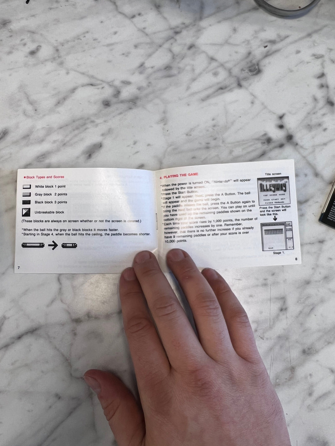 Alleyway for Gameboy MANUAL ONLY MO91725