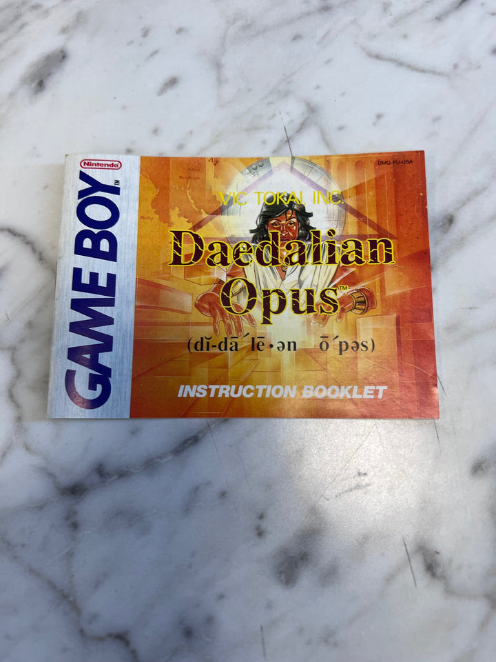 Daedalian Opus for Gameboy MANUAL ONLY MO91725