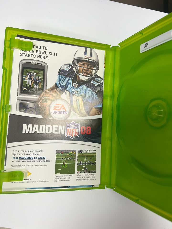 Madden 08 Original Xbox CASE & MANUAL ONLY NO GAME CO71326